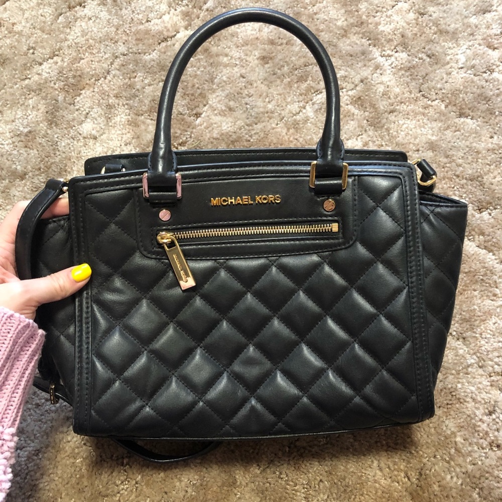 Michael Kors black quilted crossbody